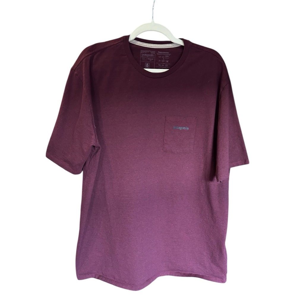 PATAGONIA Men's Line Logo Ridge Pocket Responsibili- Tee Barn Red‎ XL - Picture 2 of 10